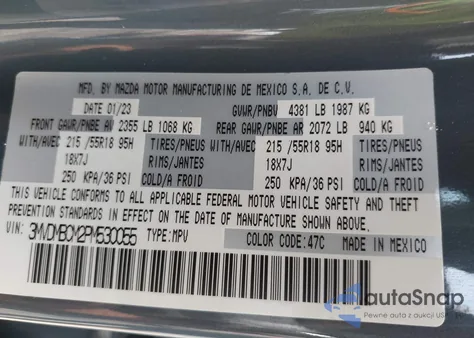 2023 Mazda Cx-30 2.5 S Carbon Edition z USA, uszkodzony, nr VIN 3MVDMBCM2PM530055